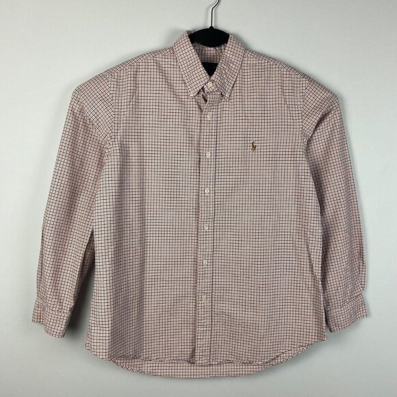 Ralph Lauren Custom Fit Shirt Mens Large Multicolor Plaid Button Up Long Sleeve - Picture 1 of 10